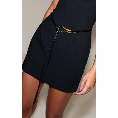 Black Ceinture En Corde Avec Quincaillerie Dorée - PrettyLittleThing - Modalova