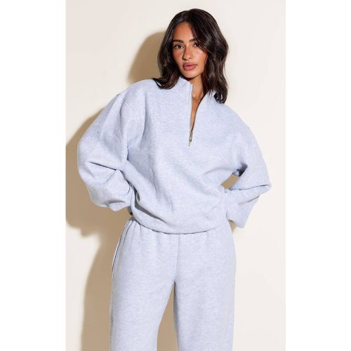 Ash Grey Sweatshirt À Zip Court | Taille XS - PrettyLittleThing - Modalova