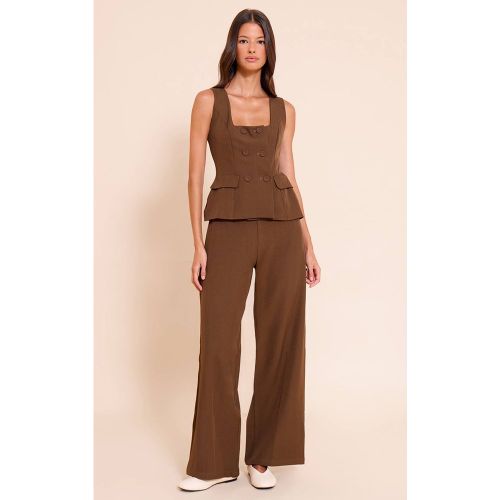 Combinaison Pantalon Large En Tissu Tissé Avec Détails Boutons | Taille 32 - PrettyLittleThing - Modalova