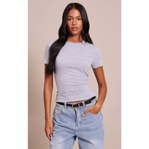 Grey Marl T-shirt Long En Coton À Col Rond Et Manches Courtes Pour Homme Grand | Taille 32 - PrettyLittleThing - Modalova