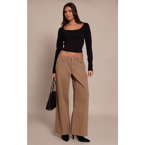 Olive Jean Boyfriend Taille Basse À Jambe Large | Taille 42 - PrettyLittleThing - Modalova