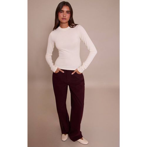 Burgundy Jean Droit Taille Mi-haute | Taille 42 - PrettyLittleThing - Modalova