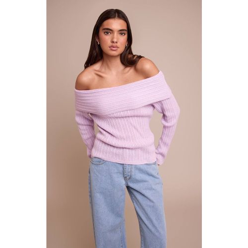 Lilac Haut En Maille À Manches Longues Épaules Dénudées | Taille XS - PrettyLittleThing - Modalova