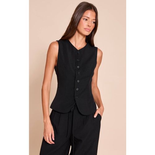Black Gilet Ajusté En Tissu Tissé | Taille 42 - PrettyLittleThing - Modalova