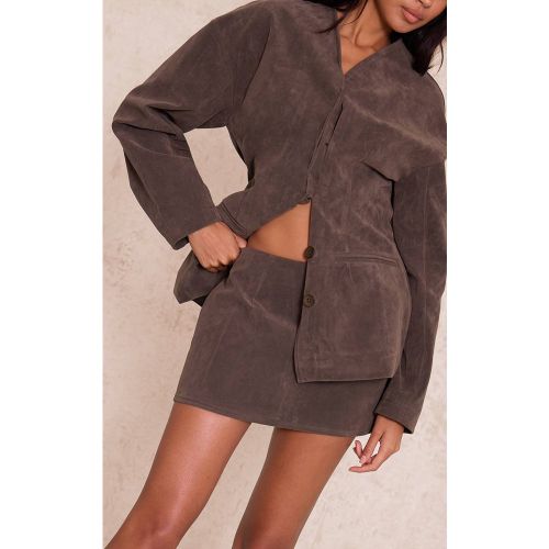 Khaki Ensemble Coordonné Jupe Mini En Daim | Taille 42 - PrettyLittleThing - Modalova
