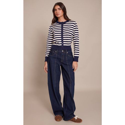 Indigo Jean Barrel Avec Détails De Coutures | Taille 36 - PrettyLittleThing - Modalova