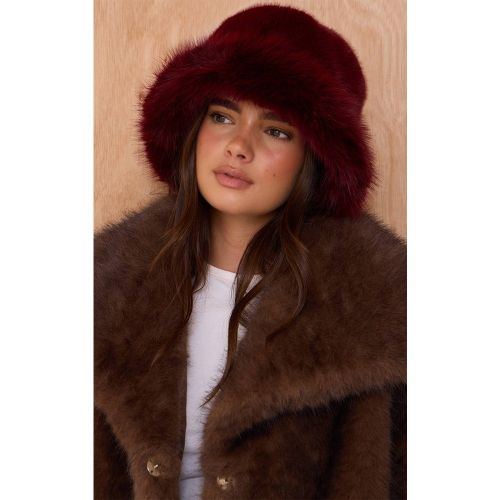 Burgundy Chapeau Bob en Synthétique Bordeaux - PrettyLittleThing - Modalova