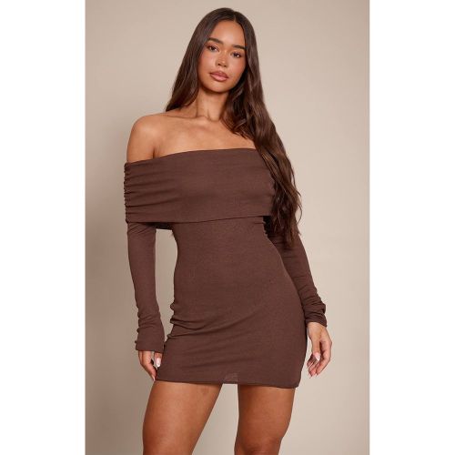 Robe Moulante Bardot Froncée En Pelure D'oignon | Taille 42 - PrettyLittleThing - Modalova