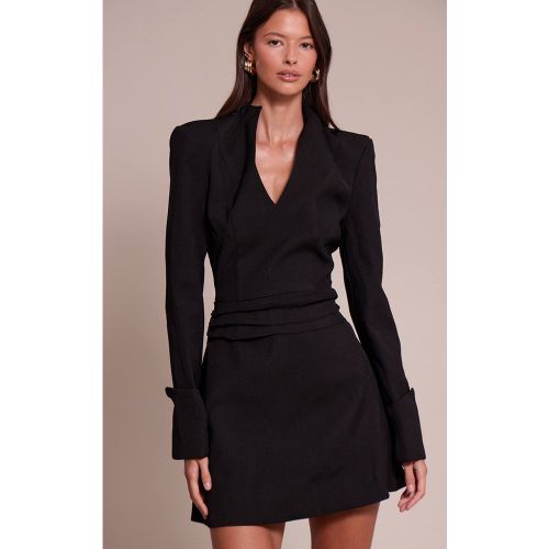 Black Robe Blazer Tissée À Col En V | Taille 42 - PrettyLittleThing - Modalova