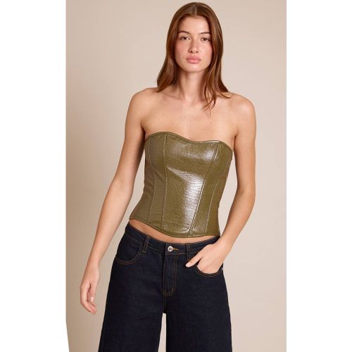 Olive Corset Bandeau En Synthétique Avec Laçage Au Dos | Taille 42 - PrettyLittleThing - Modalova