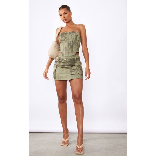 Khaki Mini-jupe Cargo Micro En Twill Lavé Ensemble Coordonné | Taille 32 - PrettyLittleThing - Modalova
