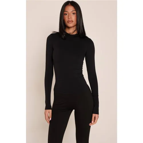 Black T-shirt Tall Manches Longues Sculptant Contour | Taille 36 - PrettyLittleThing - Modalova