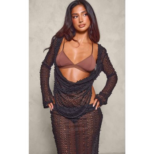 Black Top Petite À Col Bénitier Extrême Texturé | Taille 30 - PrettyLittleThing - Modalova