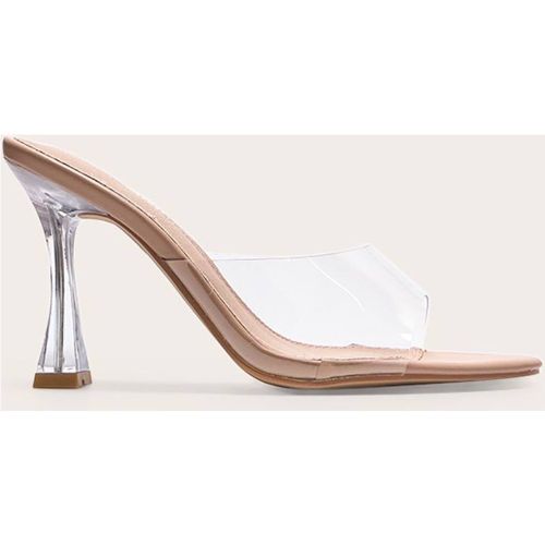 Clear Mules À Talon Haut Bout Rond En SYNTHÉTIQUE Coupe Large | Taille 33 - PrettyLittleThing - Modalova