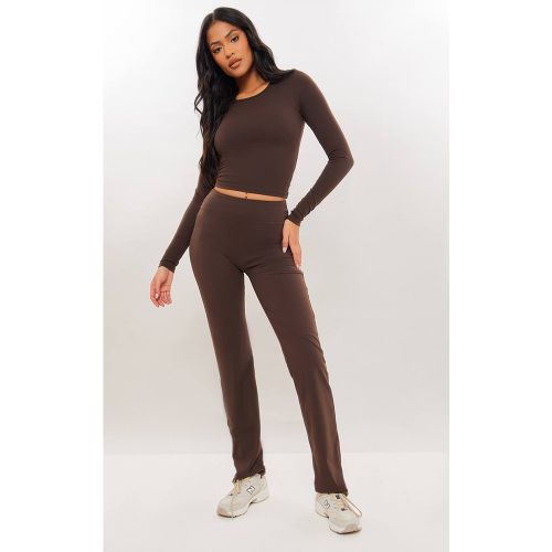 Coffee Pantalon Évasé Sculptant À Taille Haute | Taille 34 - PrettyLittleThing - Modalova