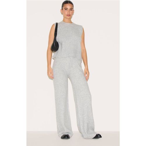 Ash Grey Pantalon Large En Maille Douce Chiné | Taille XS - PrettyLittleThing - Modalova