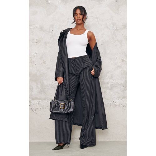 Black Pantalon Large Tailleur À Fines Rayures Tall | Taille 42 - PrettyLittleThing - Modalova