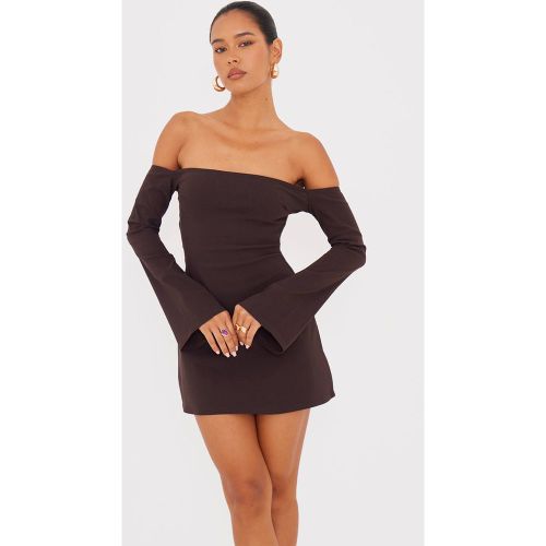 Robe Droite À Épaules Dénudées Et Manches Évasées | Taille 42 - PrettyLittleThing - Modalova