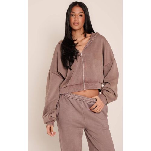 Sweat À Casynthétiqueche Court Boxy Zippé Tall | Taille 36 - PrettyLittleThing - Modalova