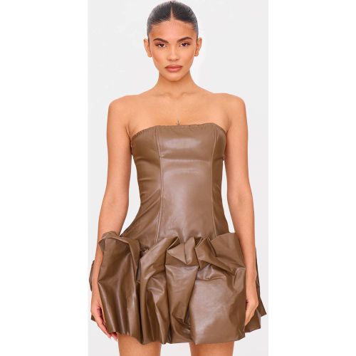 Brown Robe Mini Bandeau Bouffante En Synthétique | Taille 36 - PrettyLittleThing - Modalova