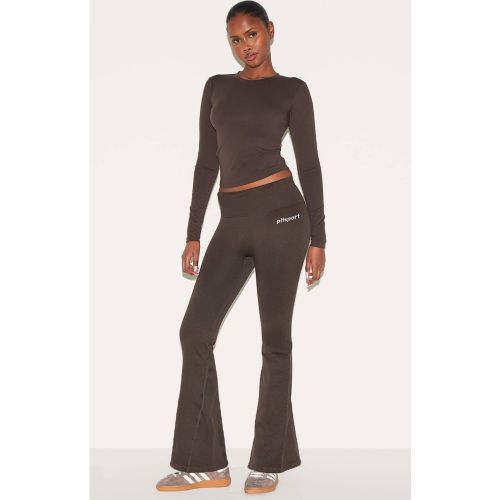 Pantalon De Yoga Évasé Taille Haute Avec Détails Côtelés Sans Couture Plt Sport | Taille 2XL - PrettyLittleThing - Modalova