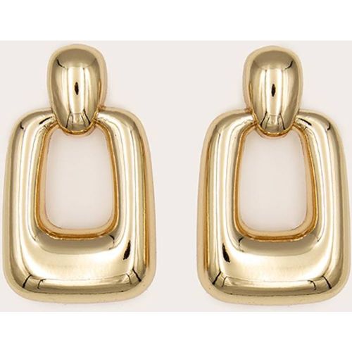 Gold Boucles D'oreilles Statement Rectangulaires Épaisses Ajourées - PrettyLittleThing - Modalova