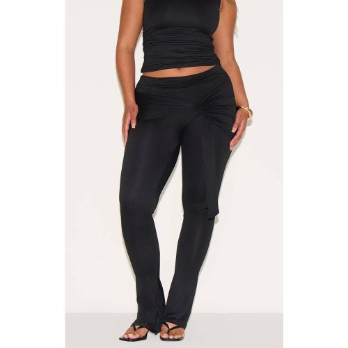 Black Pantalon Évasé Drapé Enveloppant Ultra Doux Shape | Taille 36 - PrettyLittleThing - Modalova