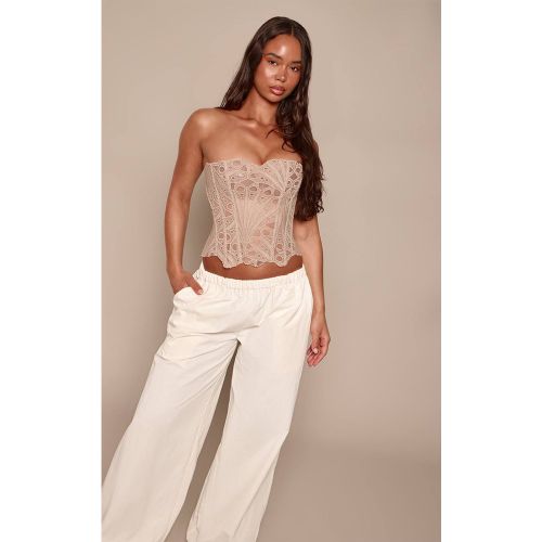 Almond Corset En Dentelle Florale Transparente Texturée | Taille 32 - PrettyLittleThing - Modalova
