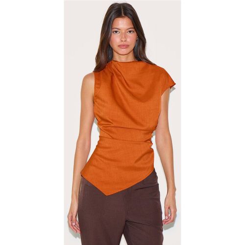 Rust Haut Long Asymétrique Froncé En Tissu Tissé | Taille 32 - PrettyLittleThing - Modalova