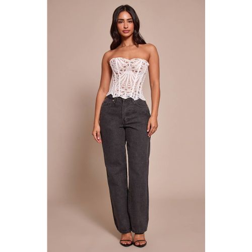 Grey Jean Droit Taille Haute Petite | Taille 42 - PrettyLittleThing - Modalova