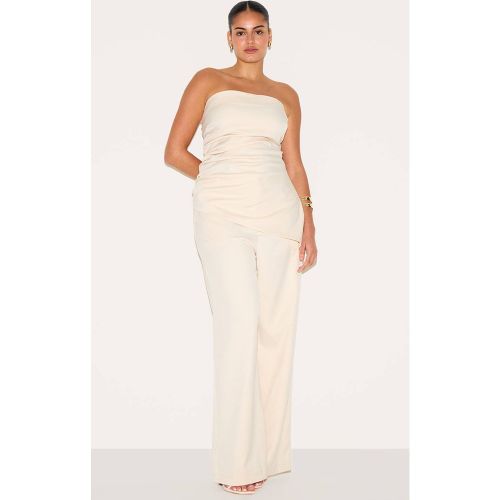 Almond Pantalon Large Tailleur Tissé Grande Taille Coordonné | Taille 44 - PrettyLittleThing - Modalova