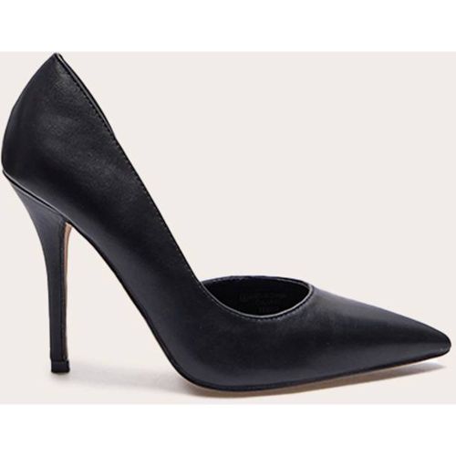 Black Escarpins À Talons Hauts En Synthétique À Bout Pointu Et Découpes Incurvées | Taille 33 - PrettyLittleThing - Modalova