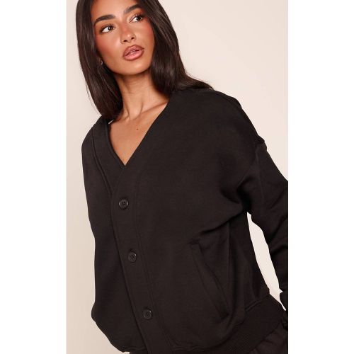 Black Sweat Petite Avec Boutons Et Poches Latérales | Taille XS - PrettyLittleThing - Modalova