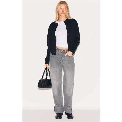 Grey Jean À Ourlet Retroussé | Taille 34 - PrettyLittleThing - Modalova