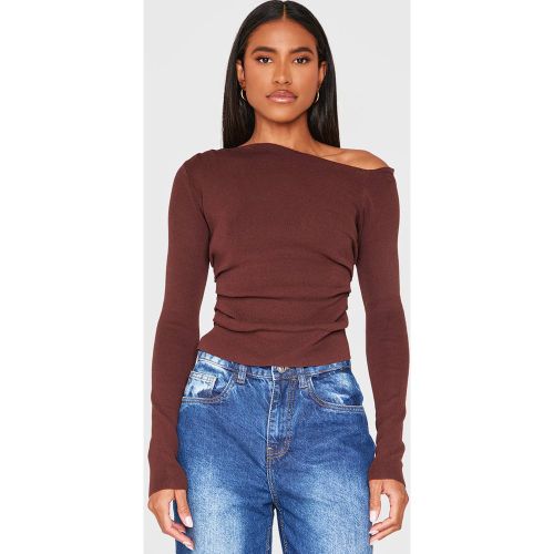 Haut Asymétrique En Maille Fine | Taille XS - PrettyLittleThing - Modalova
