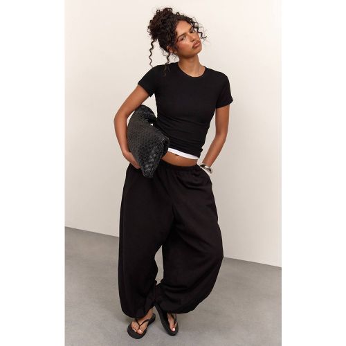 Black Pantalon Ballon Aspect Lin | Taille 32 - PrettyLittleThing - Modalova