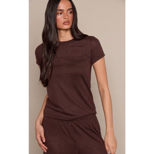 T-shirt En Jersey Slub Chiné À Manches Courtes | Taille 32 - PrettyLittleThing - Modalova