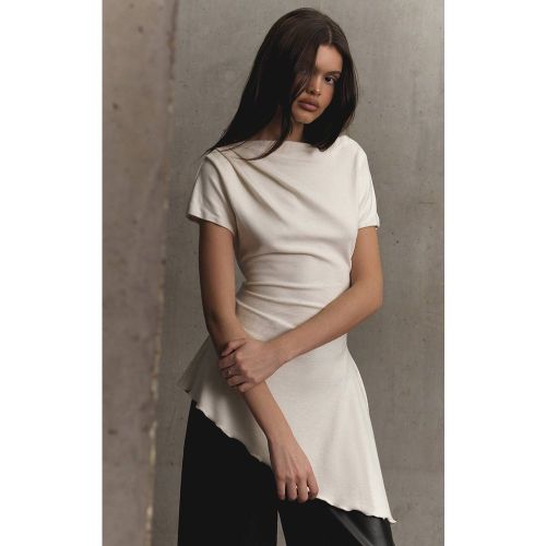 Haut Long Asymétrique En Jersey Brossé Épais | Taille 42 - PrettyLittleThing - Modalova