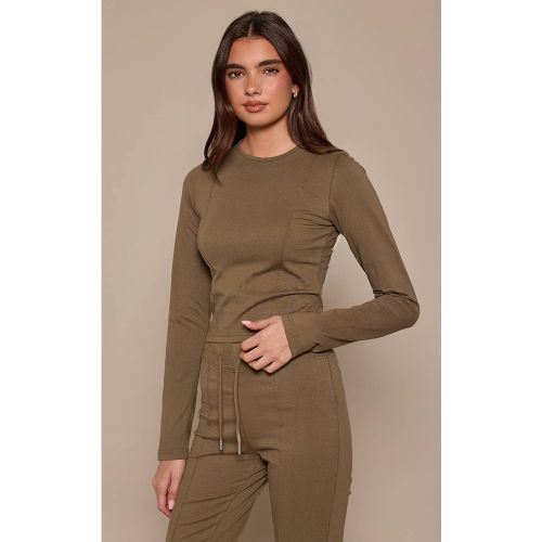 Ensemble Haut À Manches Longues En Coton Avec Détails De Coutures | Taille 36 - PrettyLittleThing - Modalova