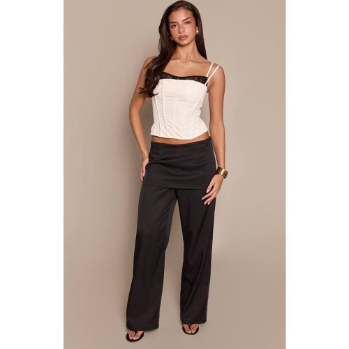 Black Pantalon Large À Détails Superposés | Taille 42 - PrettyLittleThing - Modalova
