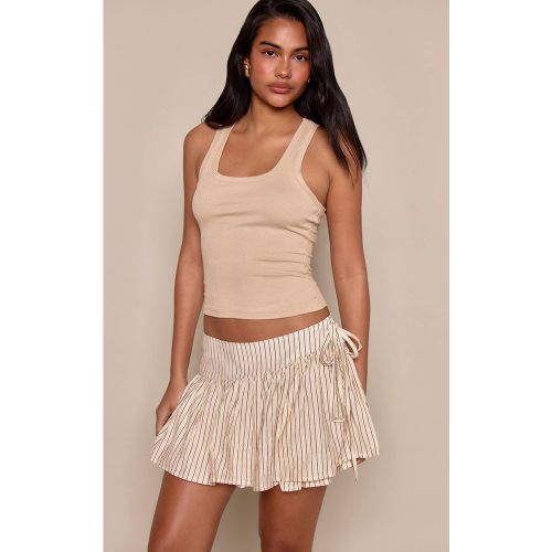 Stone Mini-jupe Tissée À Rayures Avec Taille Nouée | Taille 32 - PrettyLittleThing - Modalova