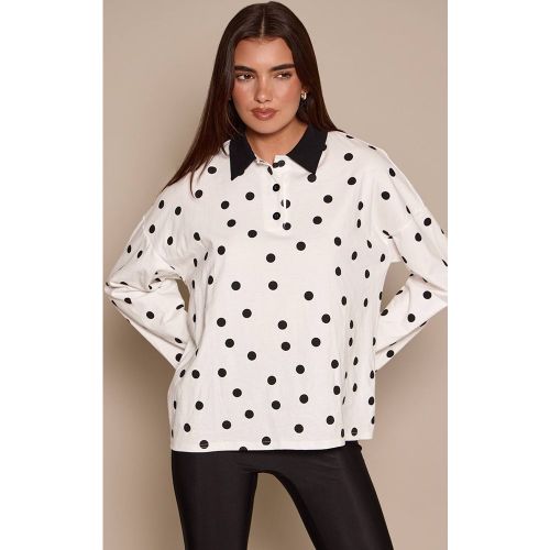 Haut De Rugby À Manches Longues Avec Détail De Col Rayé | Taille 32 - PrettyLittleThing - Modalova