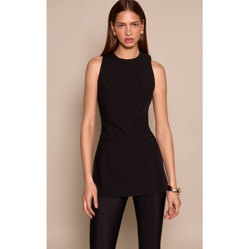 Black Gilet Long Ajusté Et Cintré | Taille 42 - PrettyLittleThing - Modalova