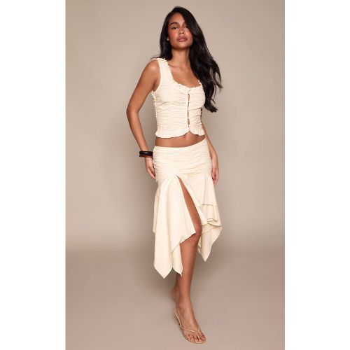 Almond Jupe Midi Texturée Froncée Ensemble Coordonné | Taille 42 - PrettyLittleThing - Modalova