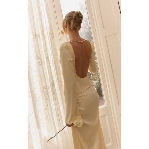 Lemon Haut À Manches Longues En Satin Avec Dos Ouvert | Taille 44 - PrettyLittleThing - Modalova