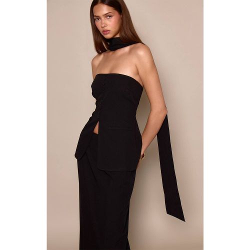 Black Haut Bandeau Ajusté À Ourlet Fendu | Taille 32 - PrettyLittleThing - Modalova