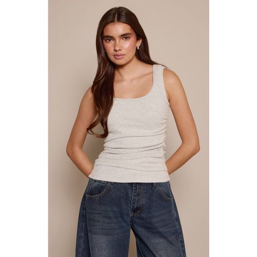 Grey Débardeur Côtelé Brossé À Double Épaisseur | Taille 32 - PrettyLittleThing - Modalova