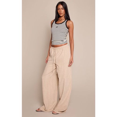 Sand Pantalon Large En Peau De Pêche Froissée Coupe Tall | Taille 36 - PrettyLittleThing - Modalova