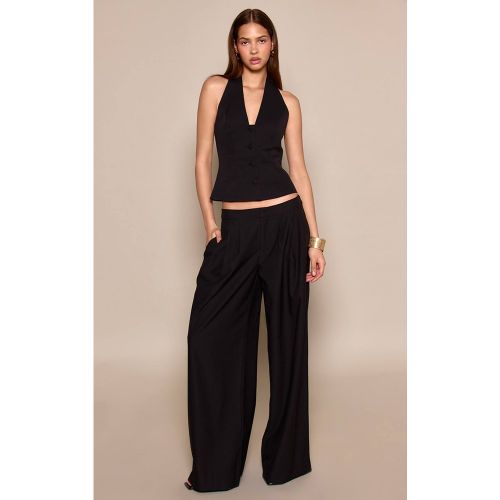 Black Pantalon Tailleur Plissé | Taille 32 - PrettyLittleThing - Modalova