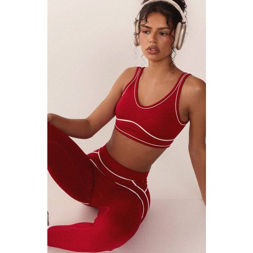 Brassière De Sport Sans Couture À Détails Contrastés | Taille XS - PrettyLittleThing - Modalova